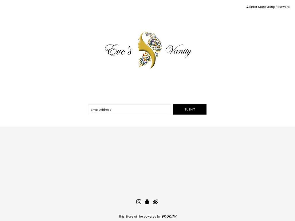 evesvanity.com shopify website screenshot