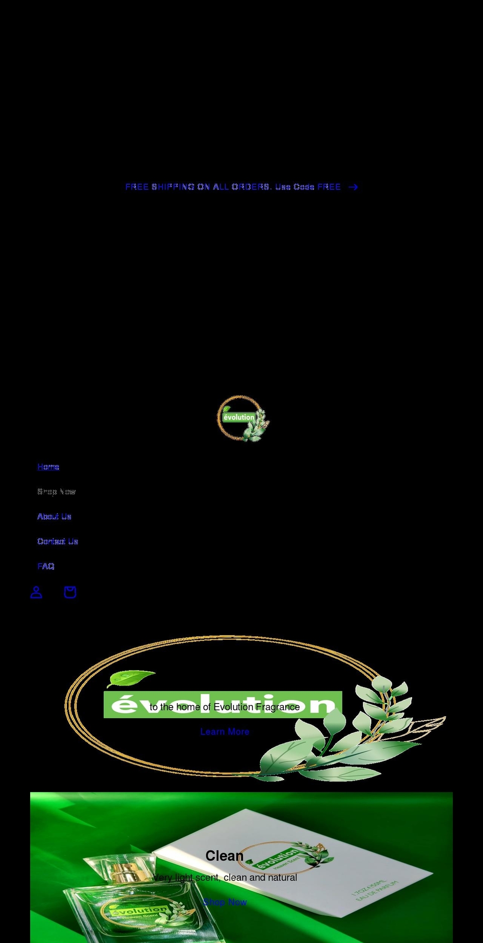 evfragrance.com shopify website screenshot