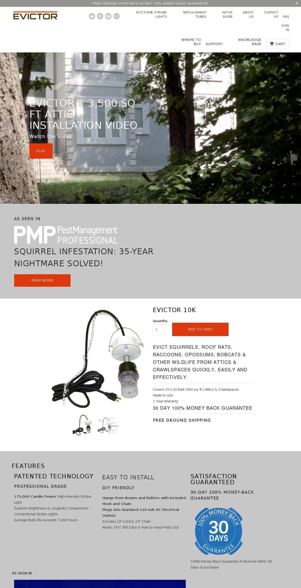 evictor.com shopify website screenshot