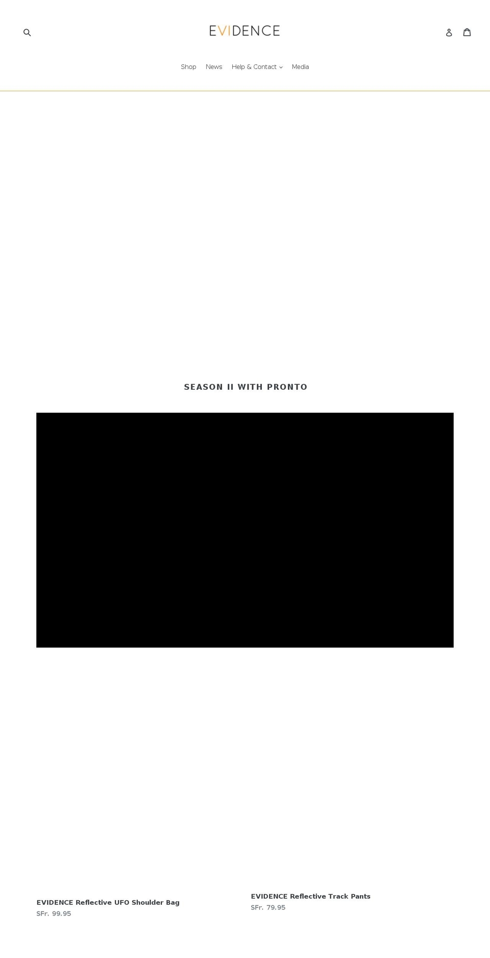 evidencezurich.com shopify website screenshot