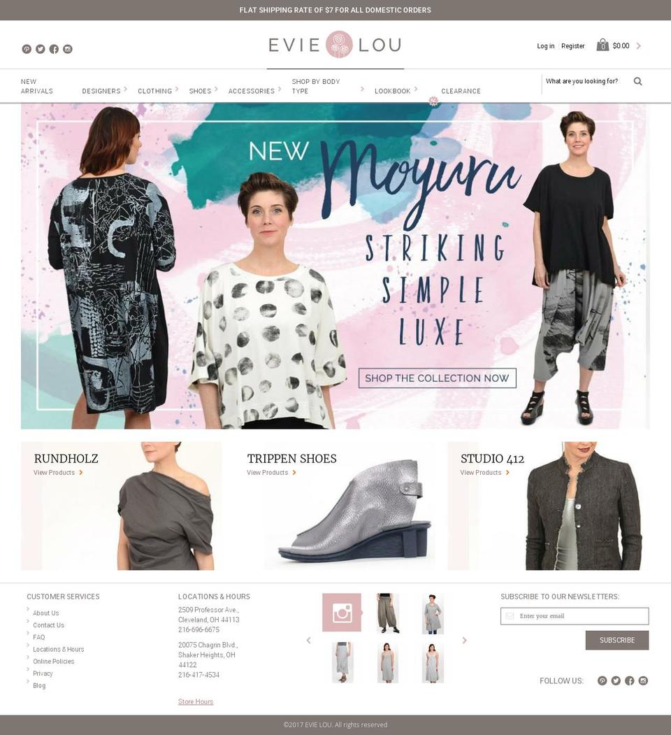 EvieLou Shopify theme site example evielou.com