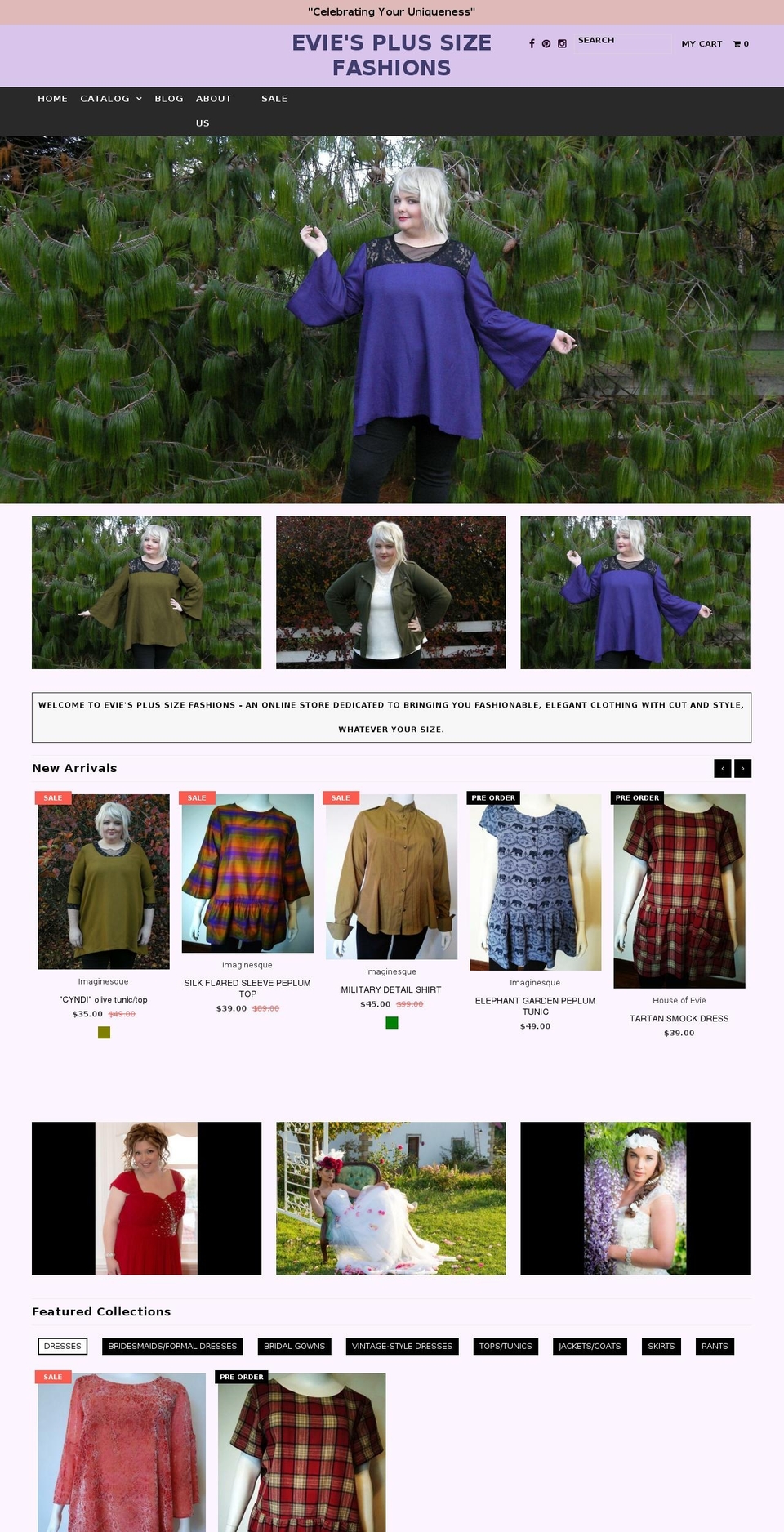 eviesplussizefashions.com — Shopify storefront screenshot