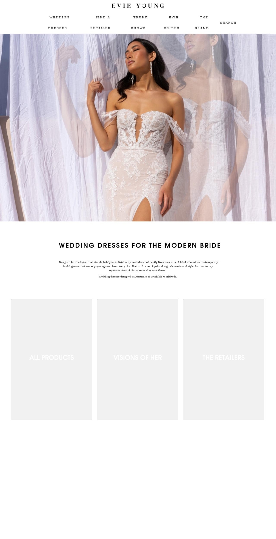 evieyoung.com shopify website screenshot