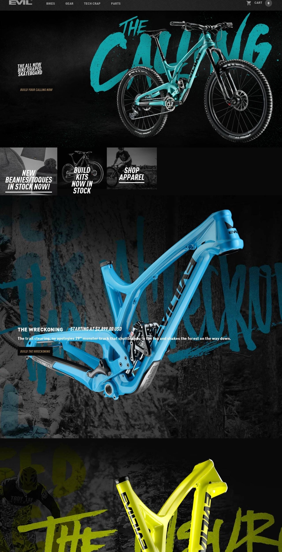 evil-bikes.com shopify website screenshot