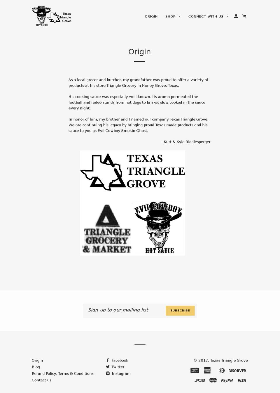 evilcowboycatering.com shopify website screenshot