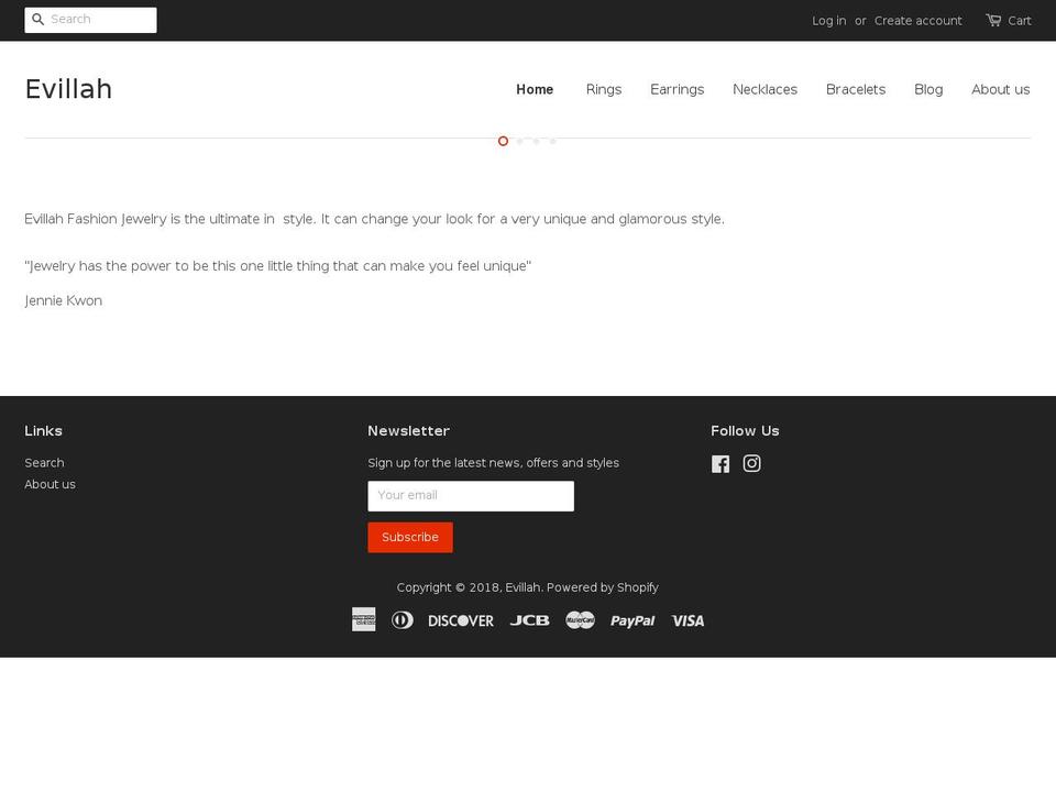 evillah.com — Shopify storefront screenshot