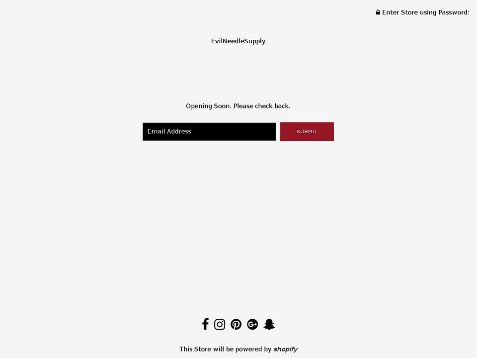 evilneedlesupply.com — Shopify storefront screenshot