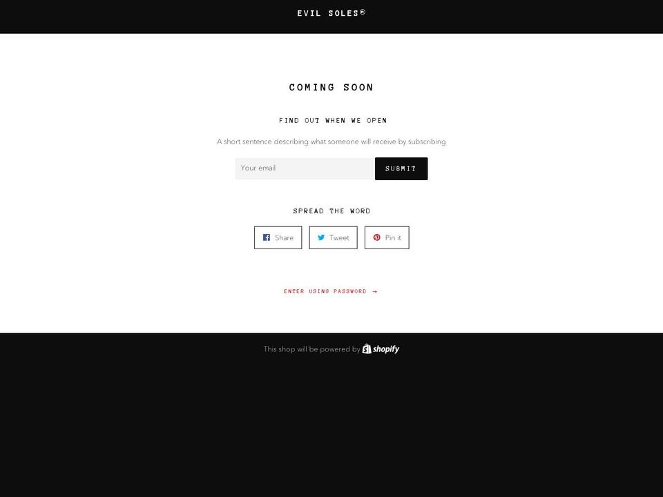 evilsoles.com — Shopify storefront screenshot