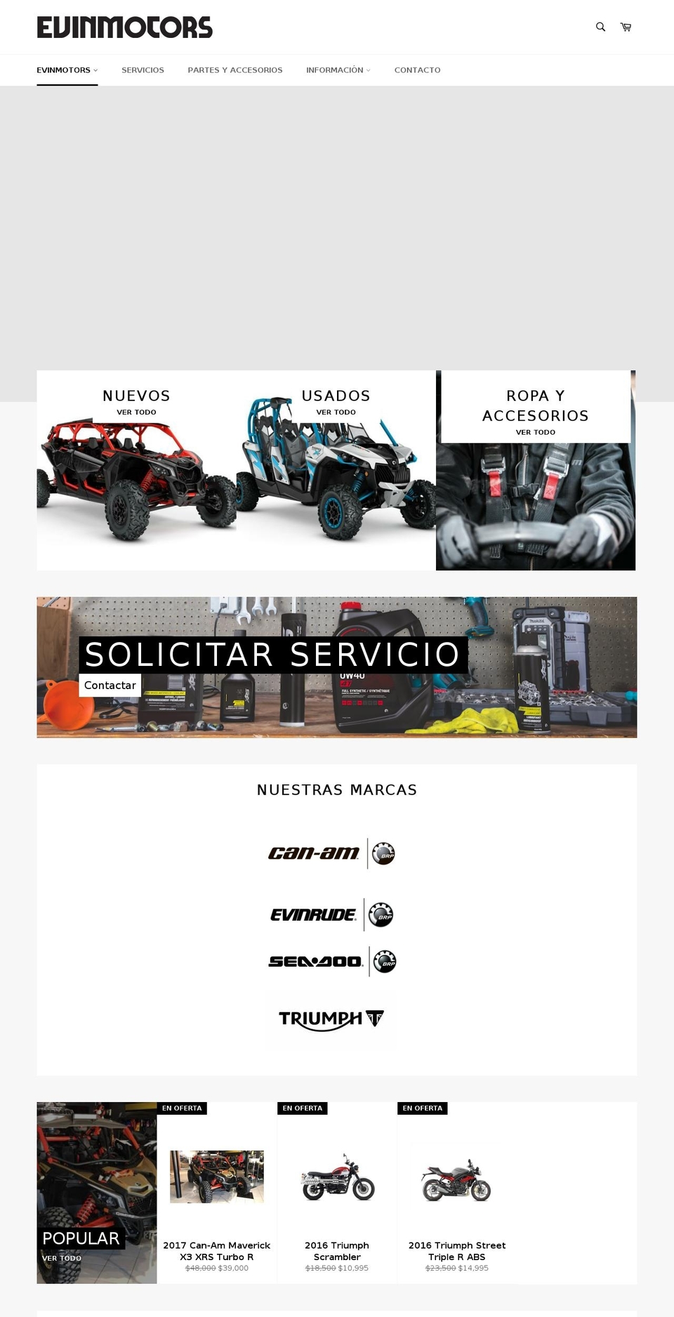 evinmotorsdr.com shopify website screenshot