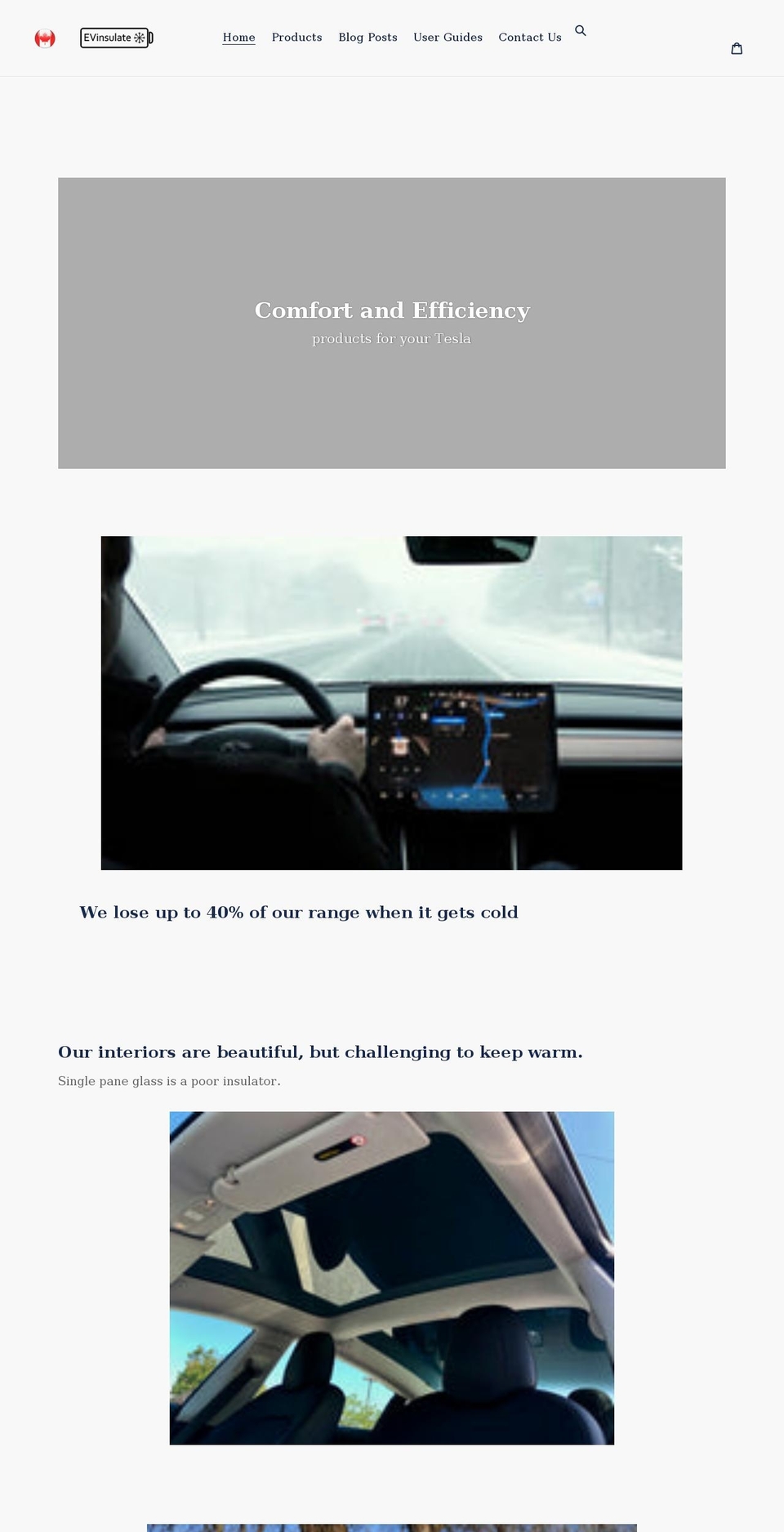 evinsulate.com shopify website screenshot