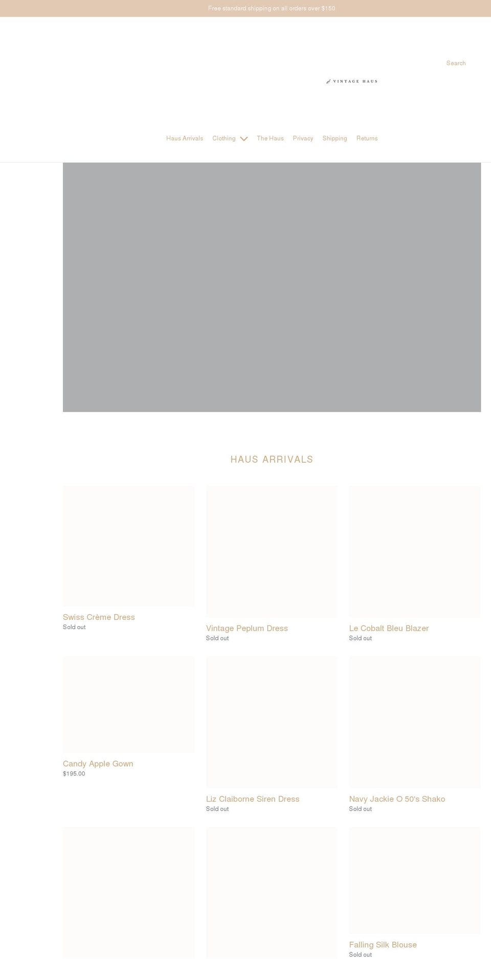 evintagehaus.com shopify website screenshot
