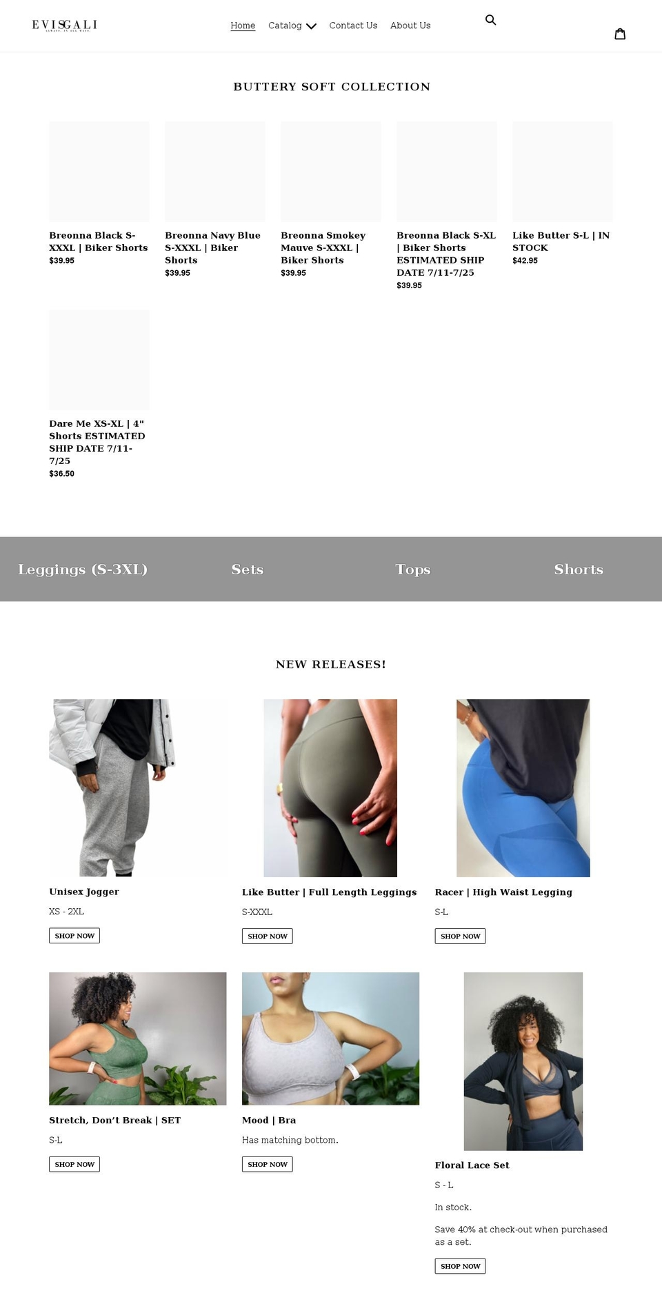evisgali.com shopify website screenshot