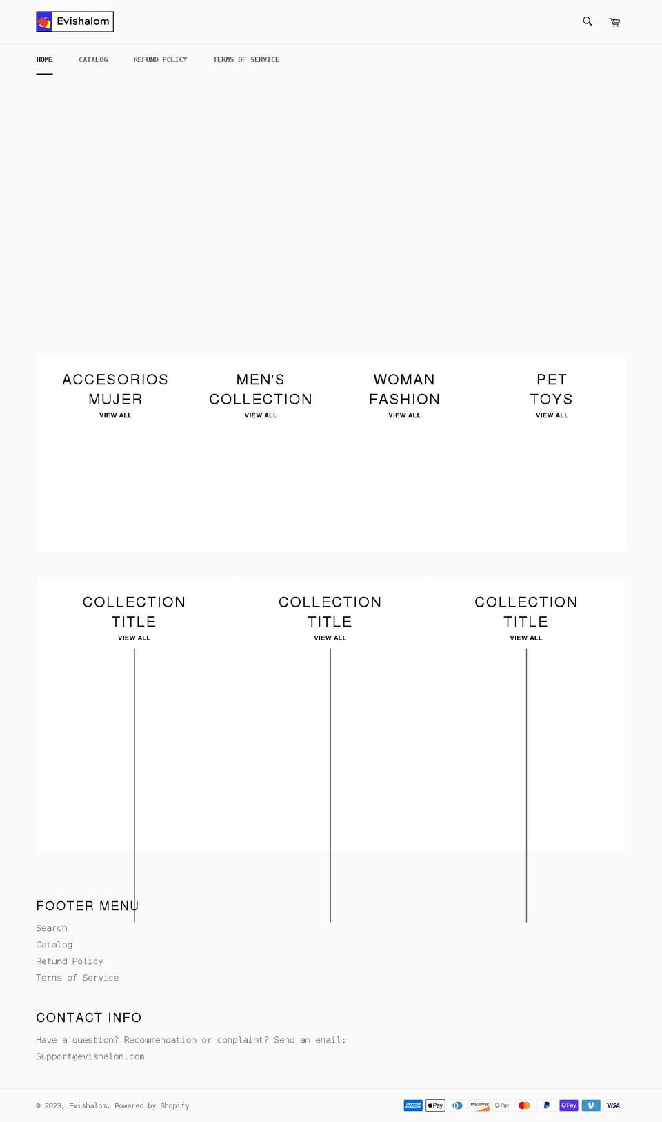 evishalom.com shopify website screenshot