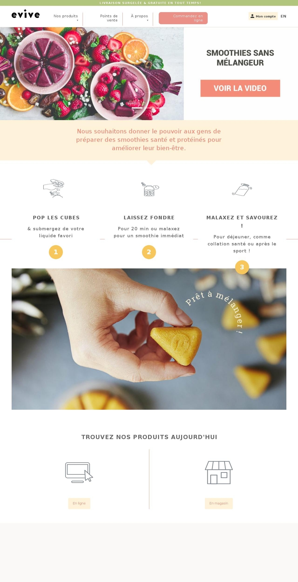 evivesmoothie.com — Shopify storefront screenshot