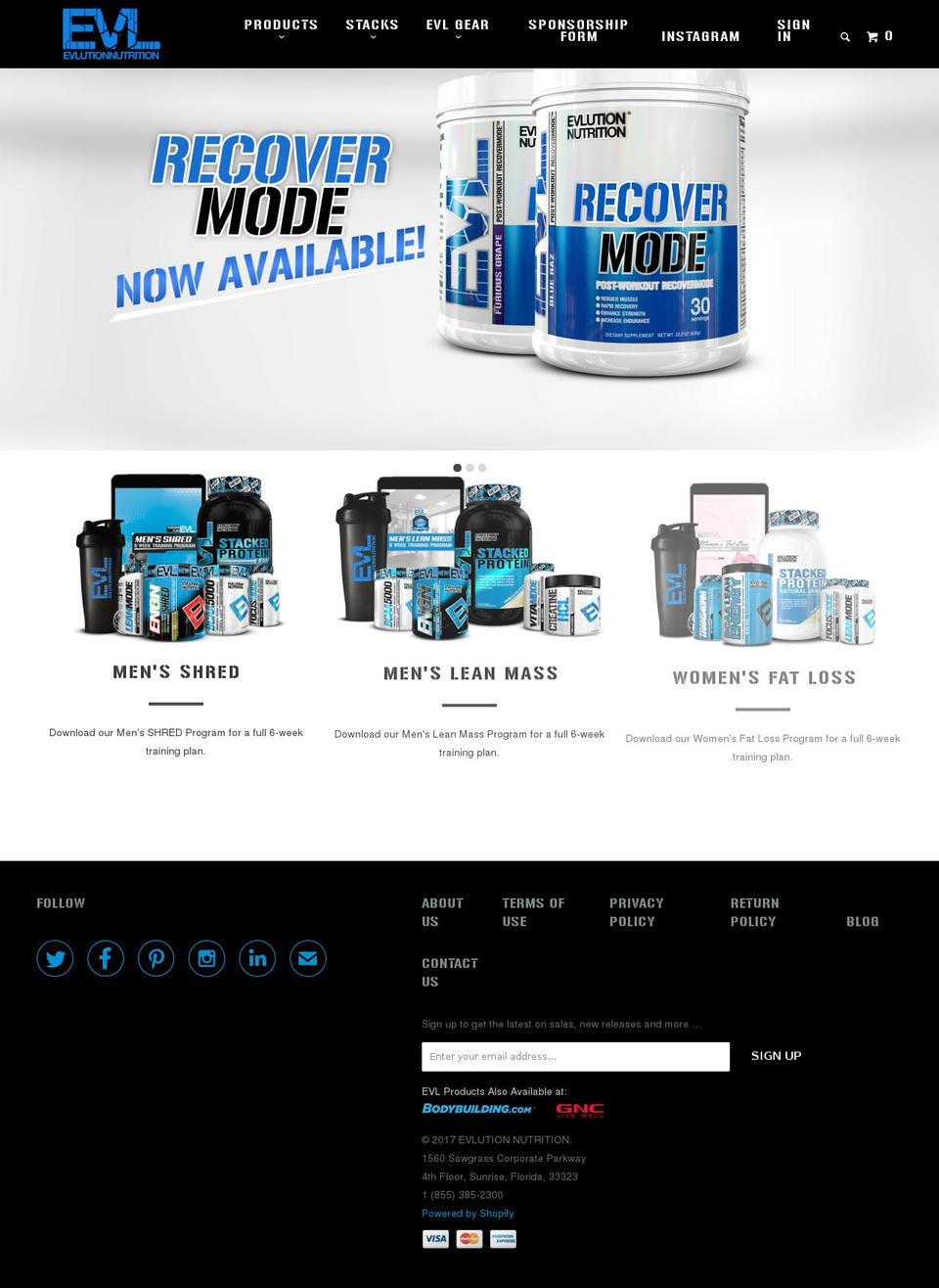 evl-custom-font Shopify theme site example evlnutrition.biz