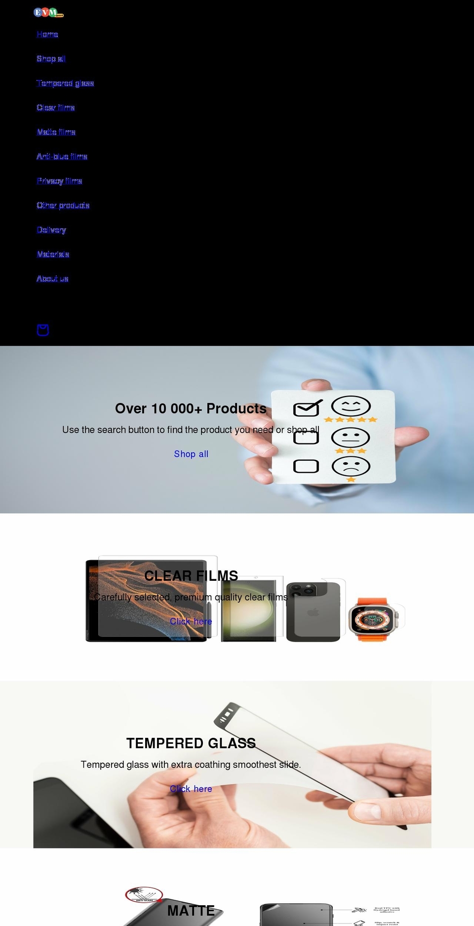 evmshop.com shopify website screenshot