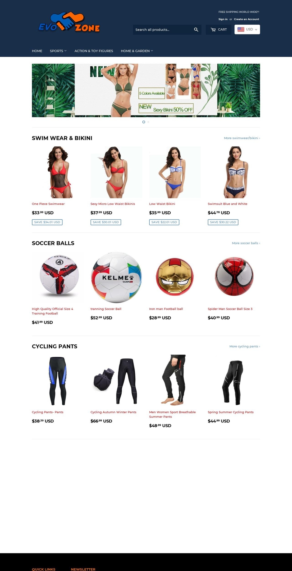evo-zone.com — Shopify storefront screenshot