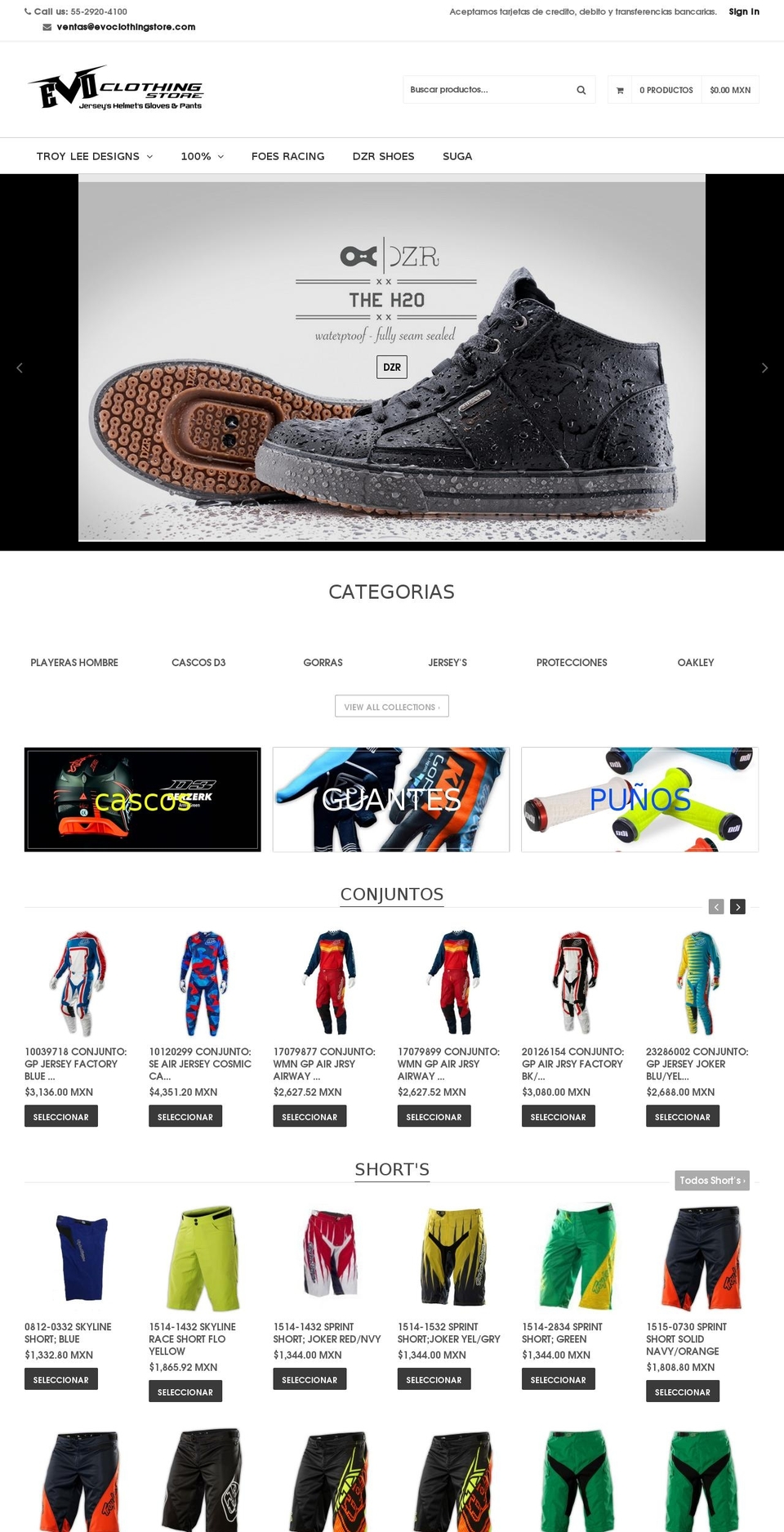 evoclothingstore.com shopify website screenshot