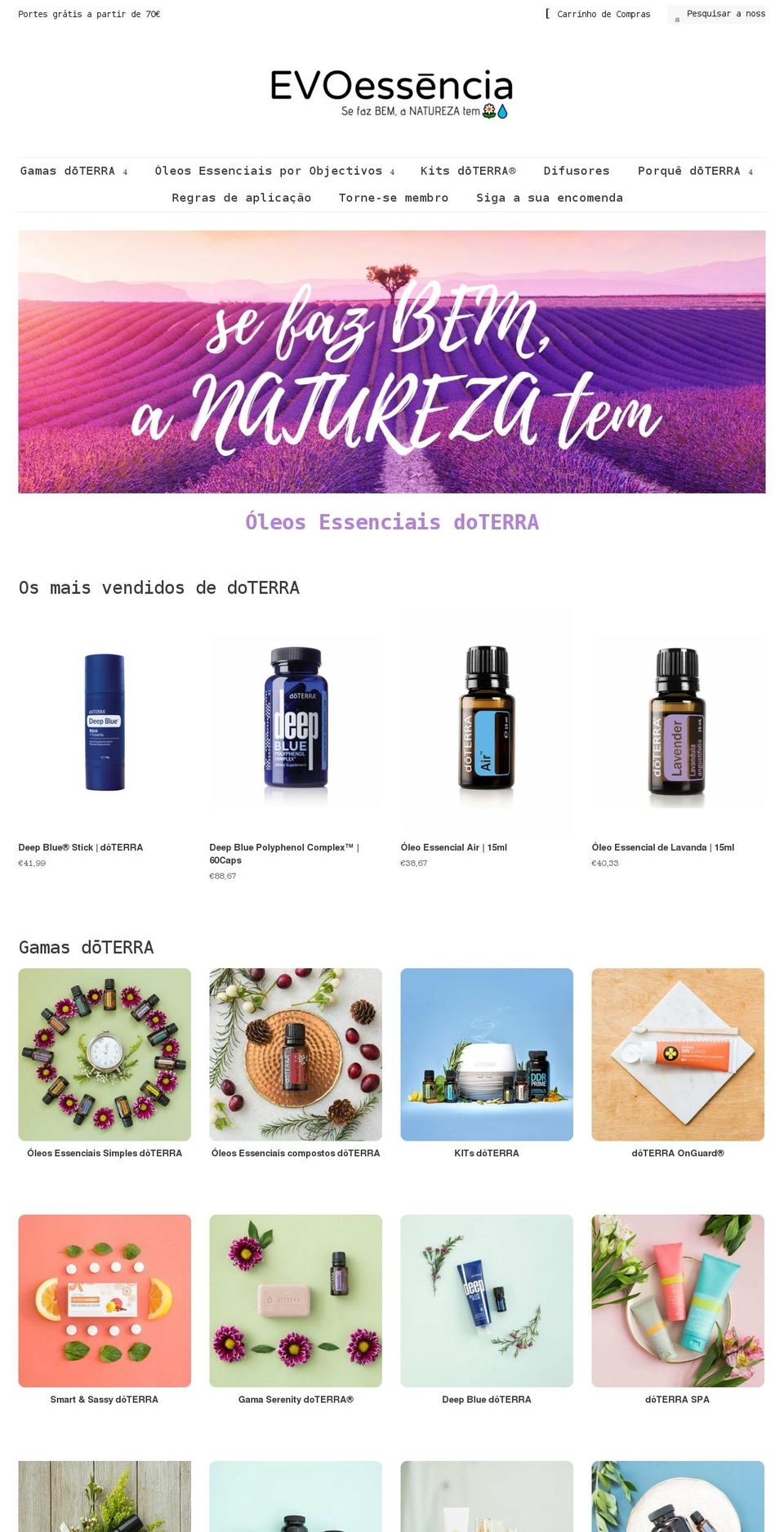 evoessencia.com shopify website screenshot