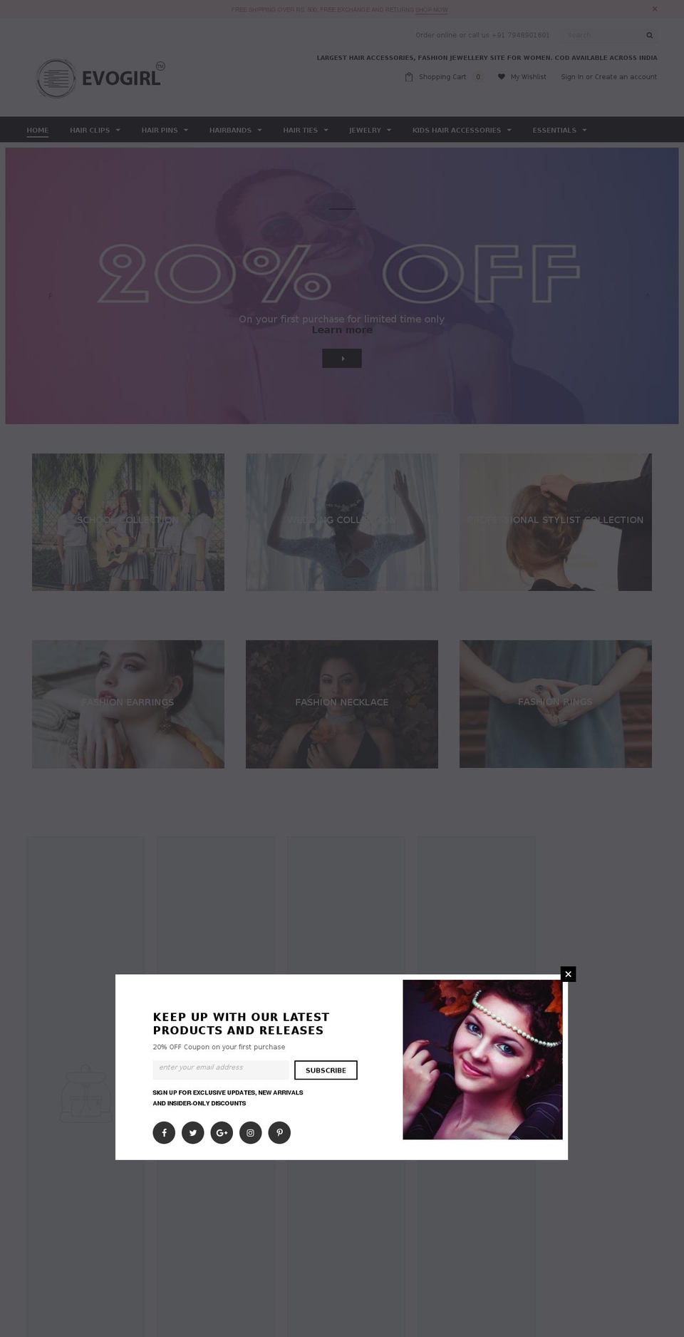 evogirl.com — Shopify storefront screenshot