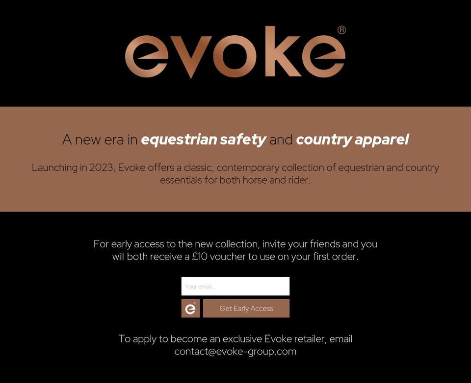 evoke-group.com shopify website screenshot