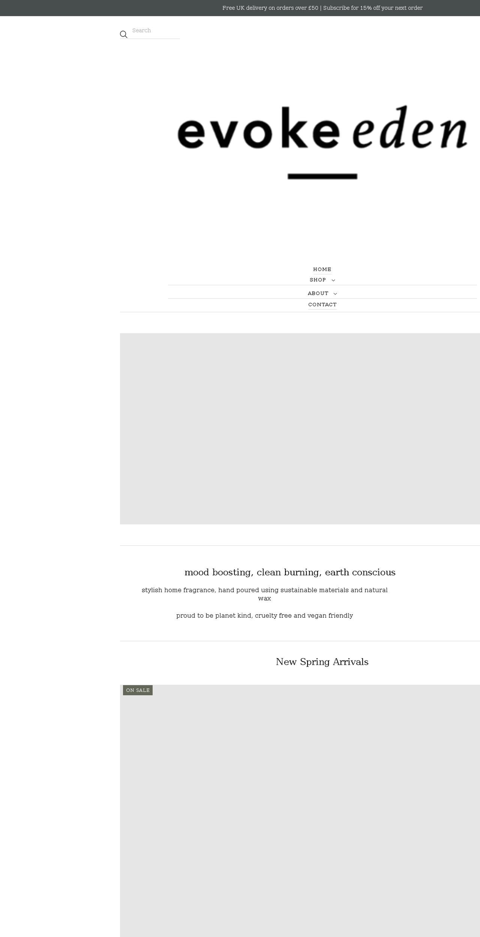 evokeeden.com shopify website screenshot