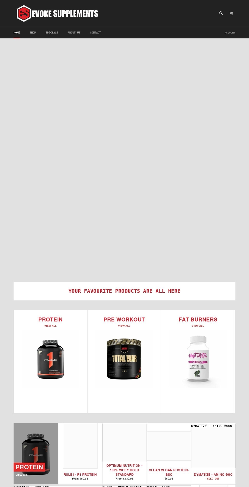 evokesupplements.com.au shopify website screenshot