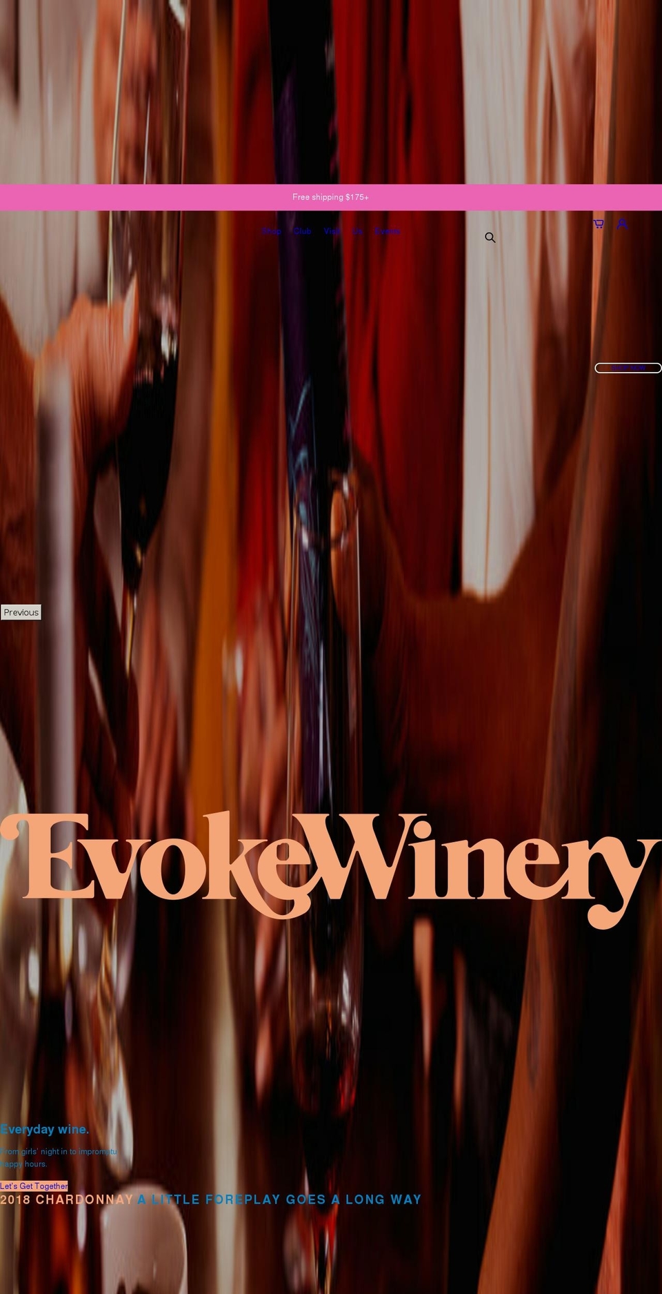 evokewinery.com shopify website screenshot