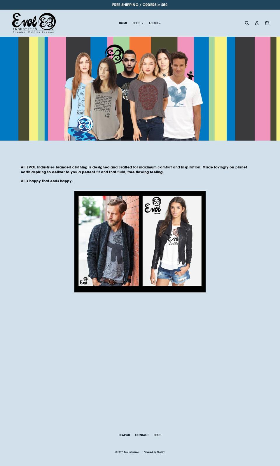 evol.com shopify website screenshot