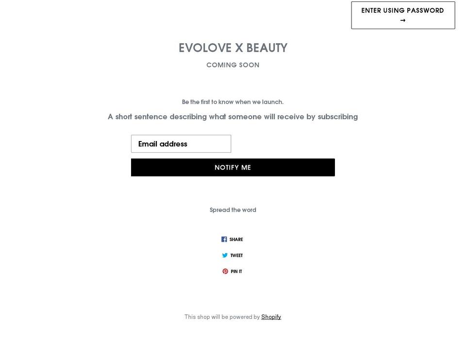 evolove.shop shopify website screenshot