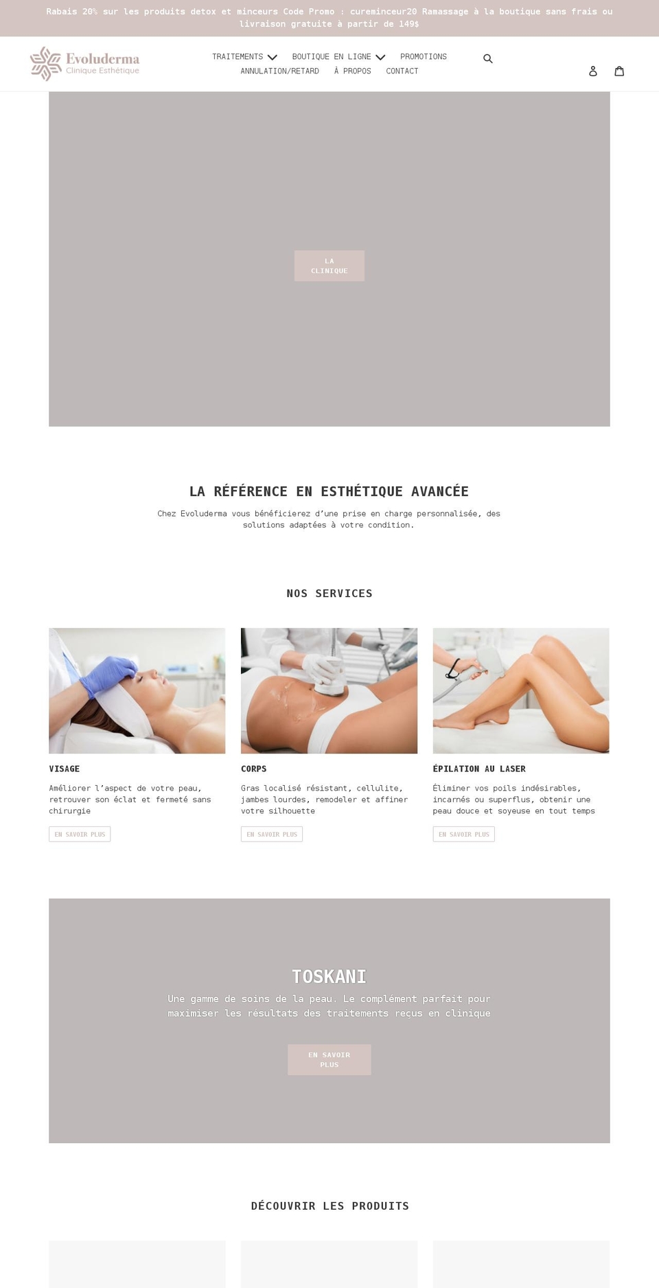 evoluderma.com shopify website screenshot
