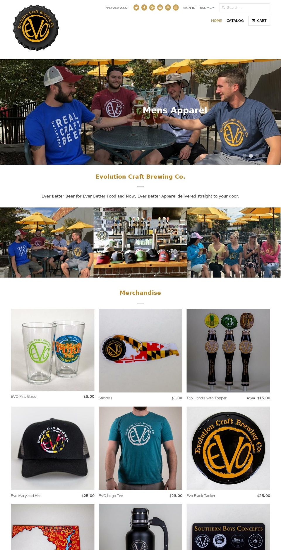 evolution-craft-brewing-co.myshopify.com shopify website screenshot