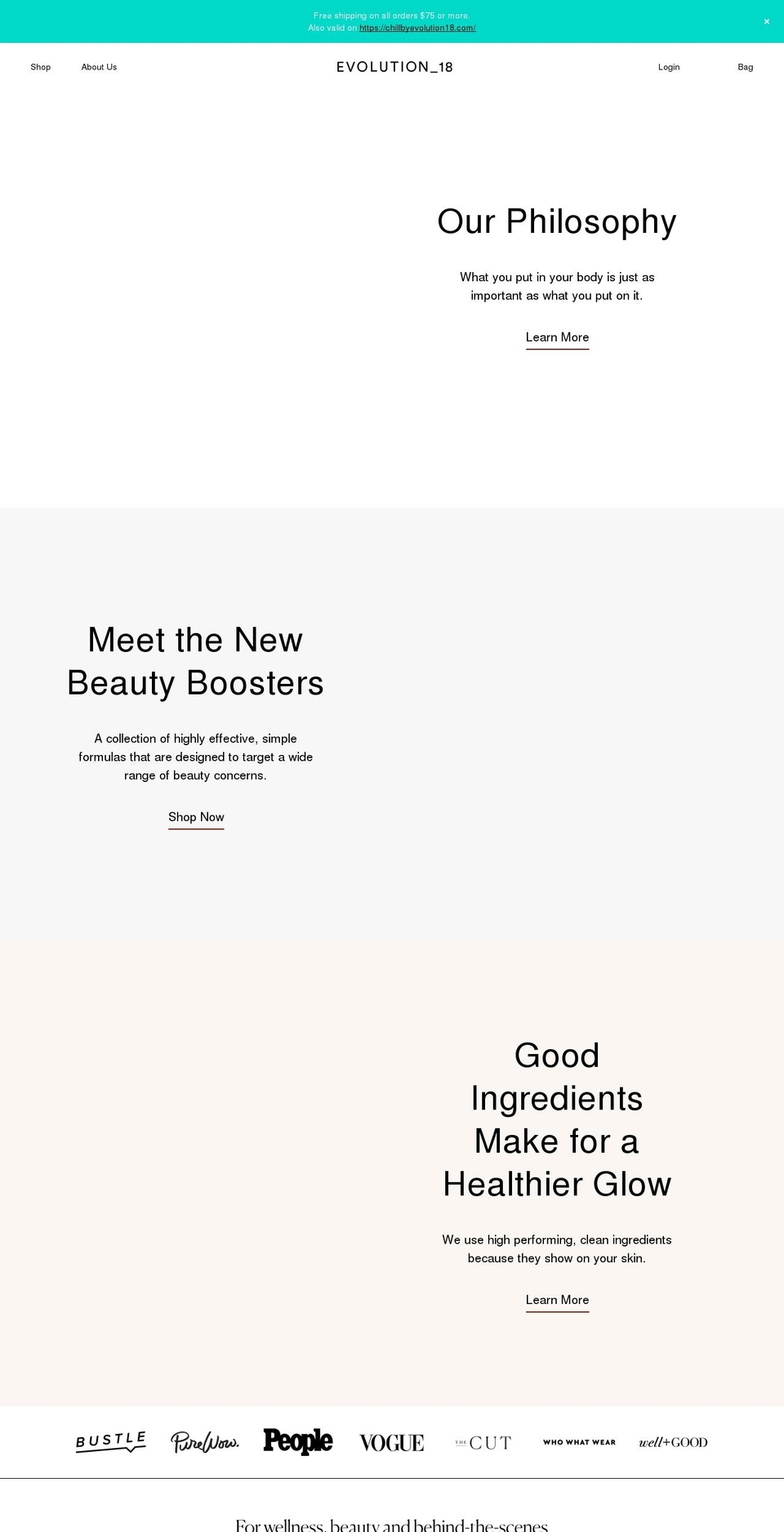 evolution18.com shopify website screenshot