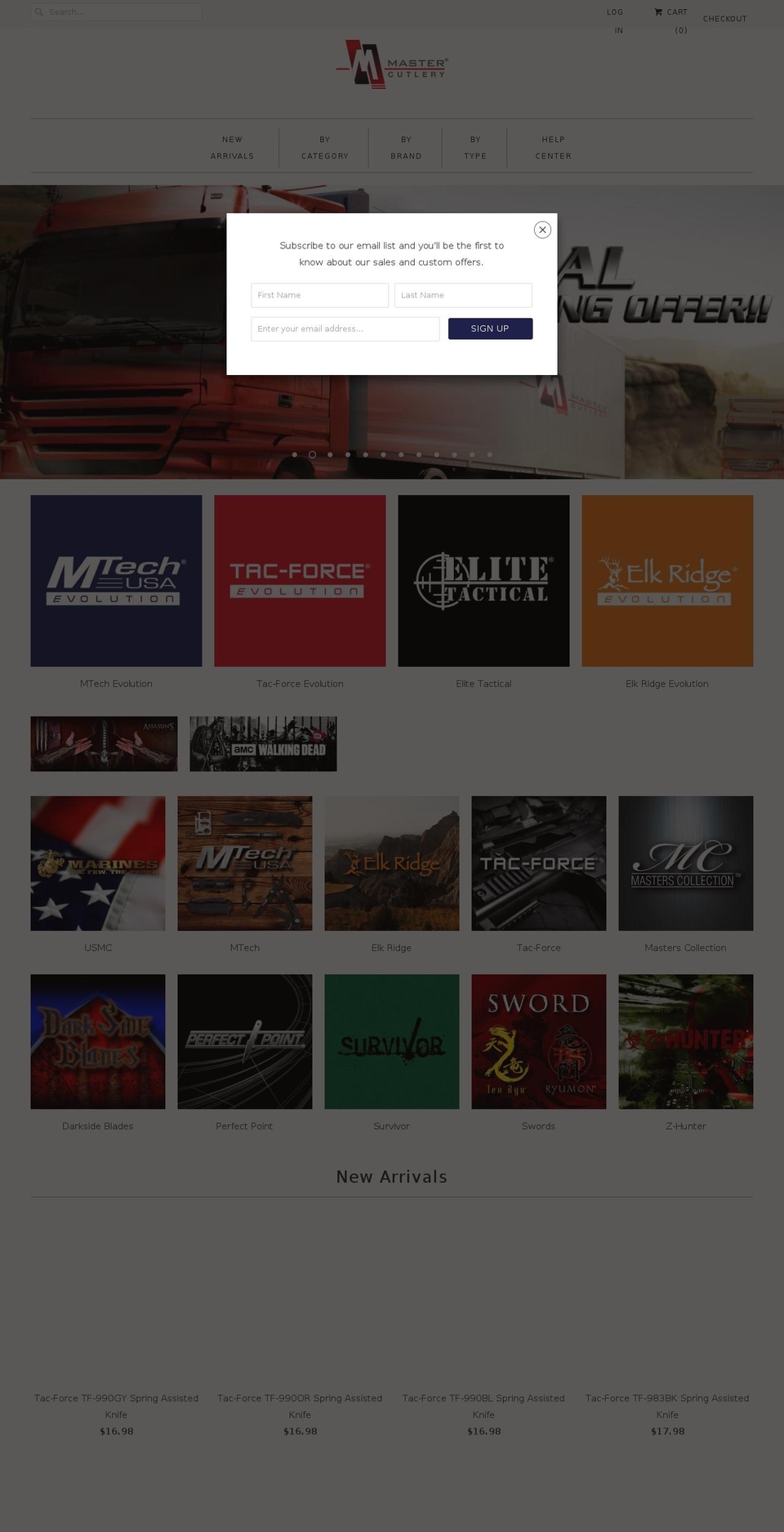 evolutioncutlery.com — Shopify storefront screenshot