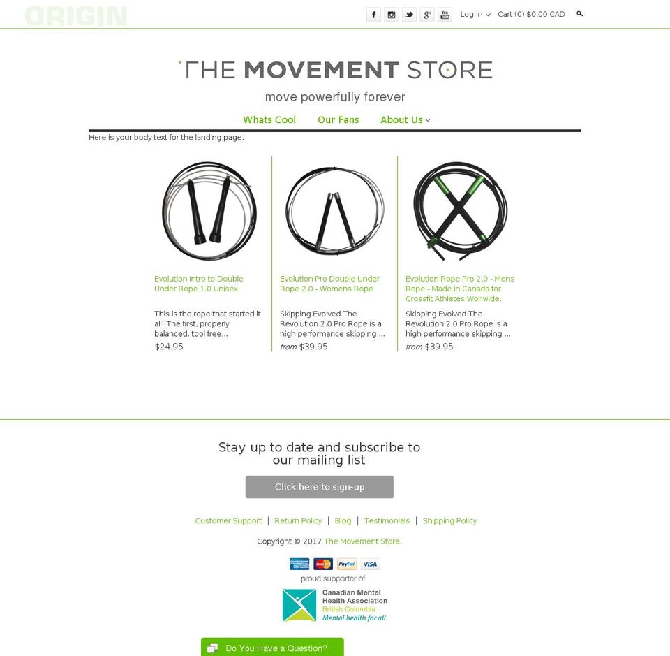 evolutionrope.com shopify website screenshot