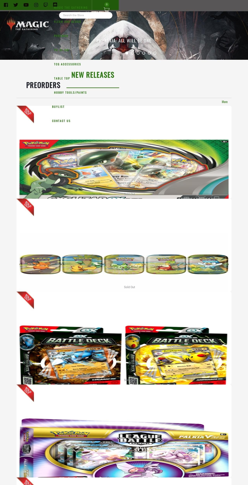 evolutiontcg.com shopify website screenshot