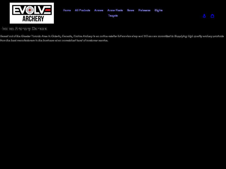 evolvearchery.com shopify website screenshot
