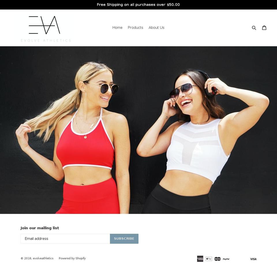 evolveathleticsapparel.com — Shopify storefront screenshot
