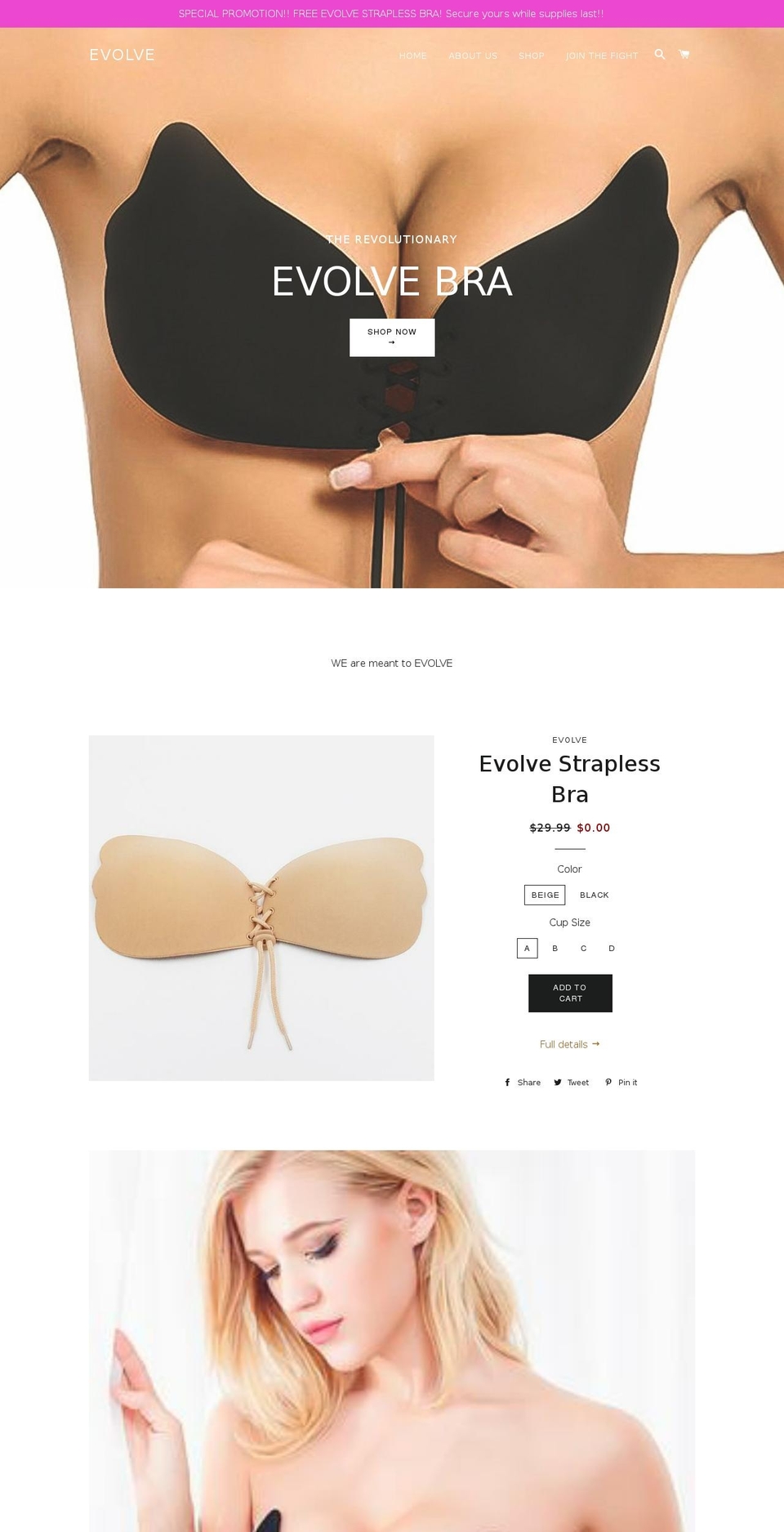 evolvebra.com — Shopify storefront screenshot