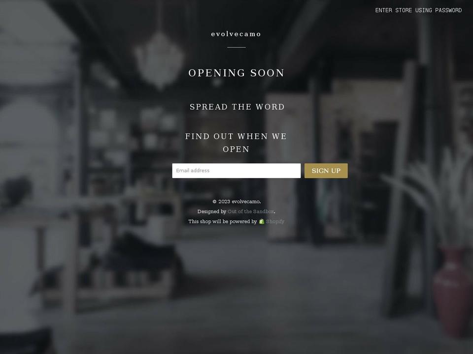 evolvecamo.com shopify website screenshot