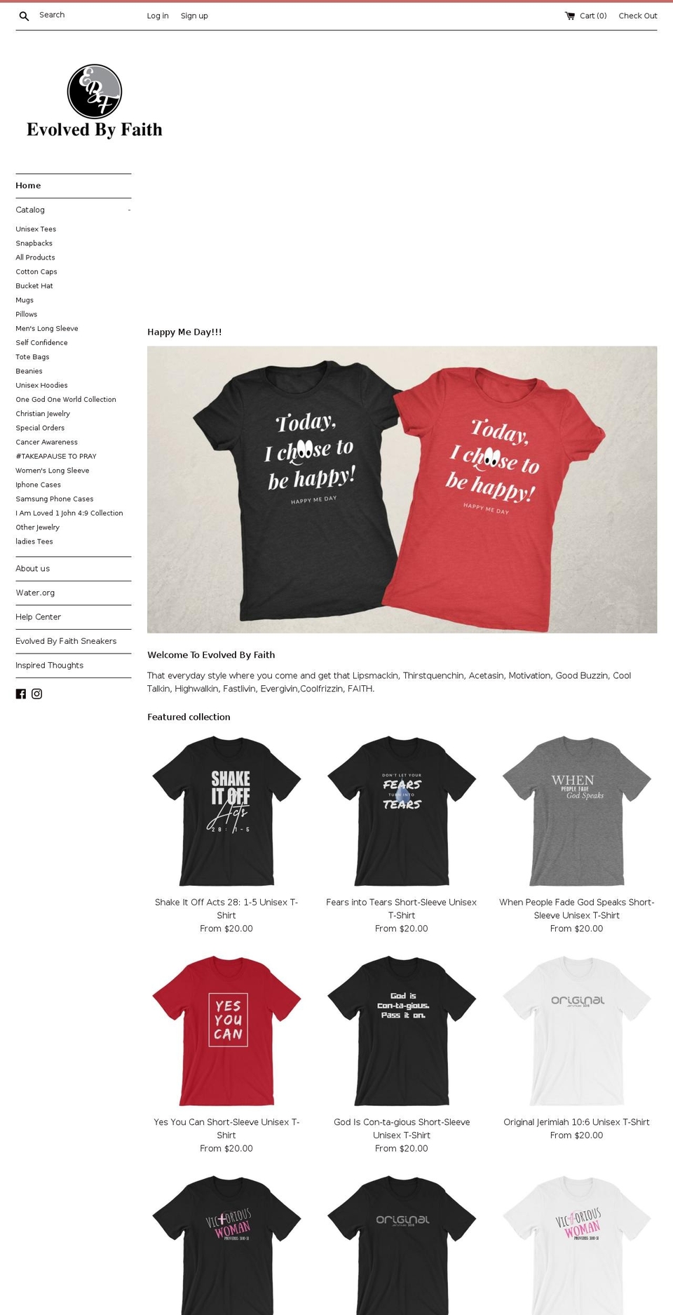 evolvedbyfaith.com — Shopify storefront screenshot