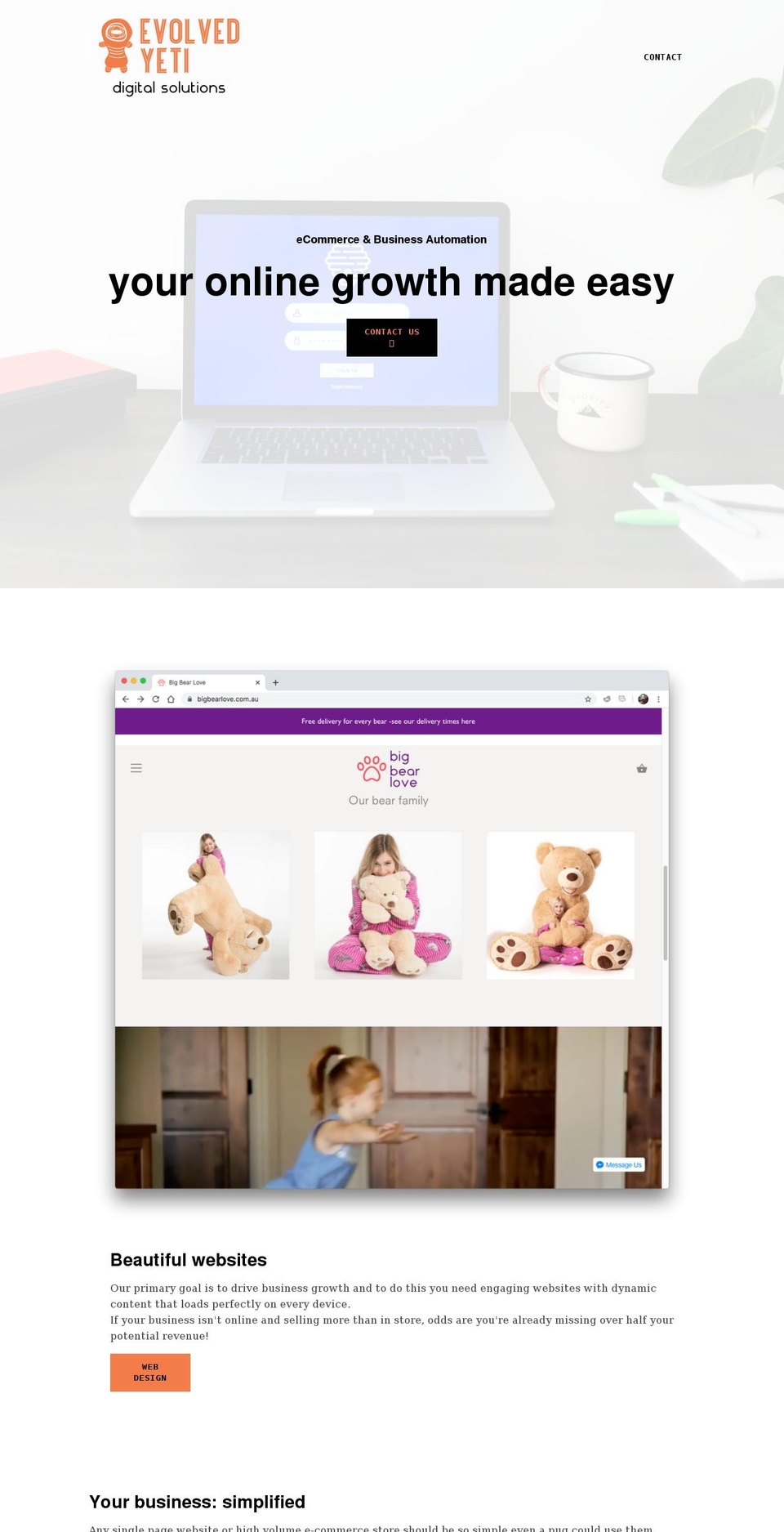 evolvedyeti.com.au shopify website screenshot