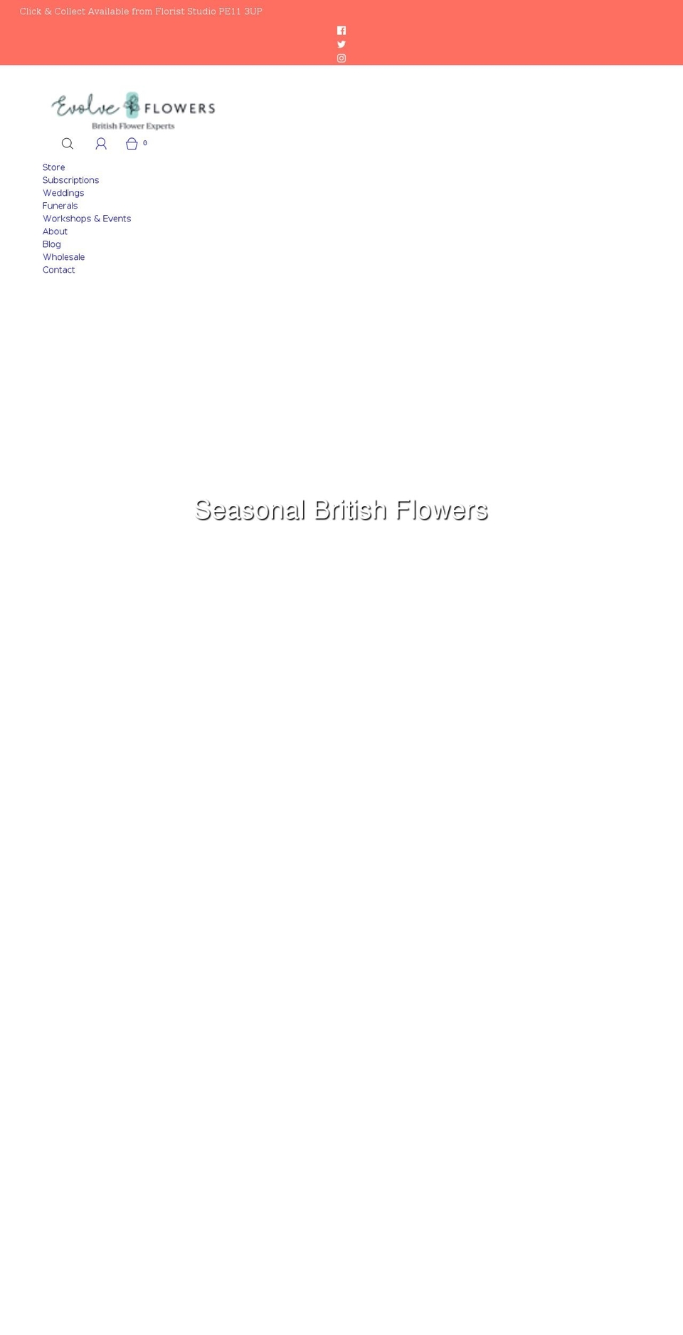 evolveflowers.com shopify website screenshot
