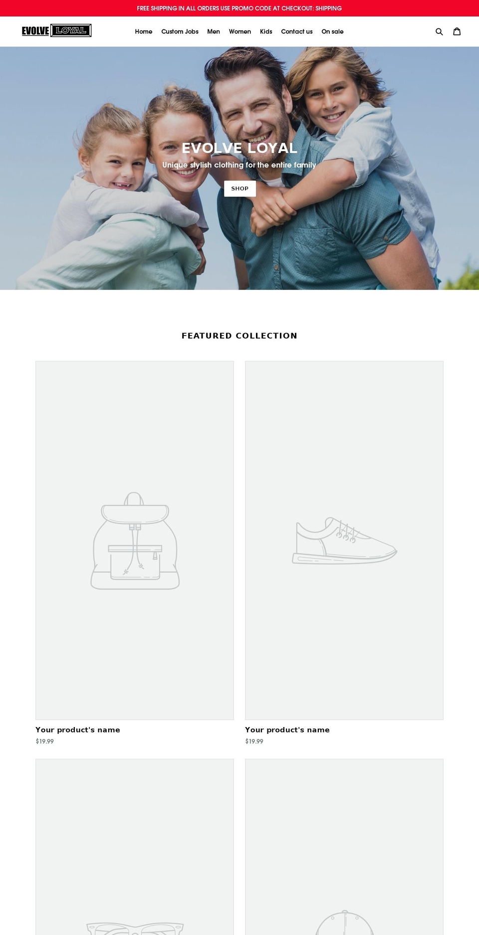 evolveloyal.com — Shopify storefront screenshot
