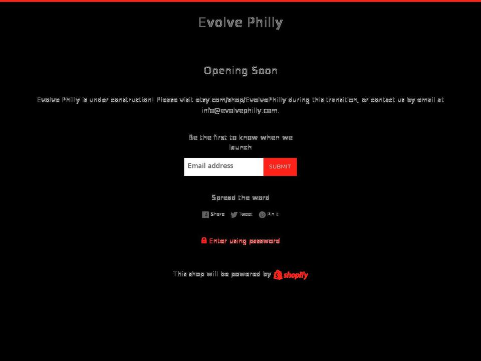 evolvephilly.com — Shopify storefront screenshot