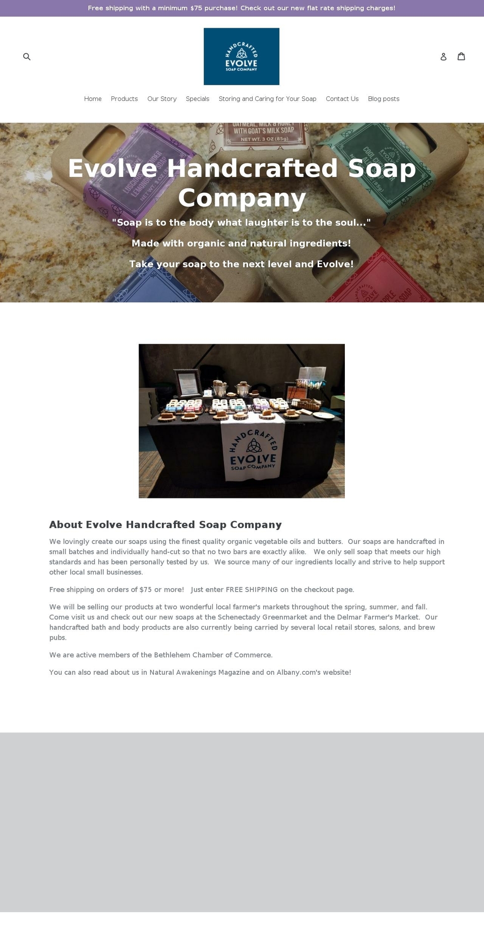 evolvesoapco.com shopify website screenshot
