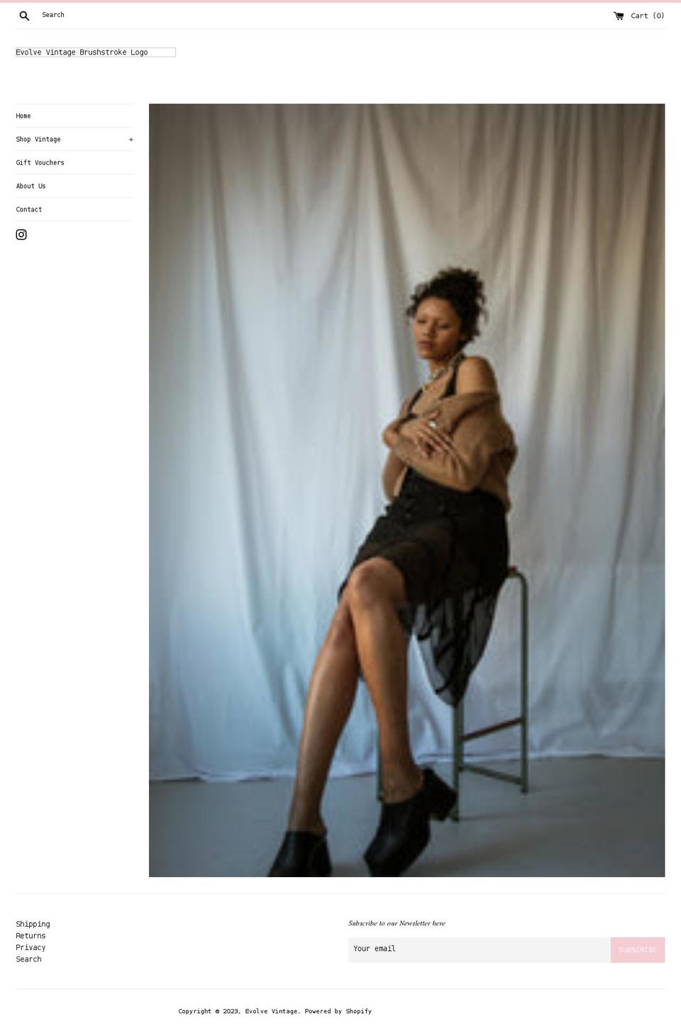 evolvevintage.co.uk shopify website screenshot