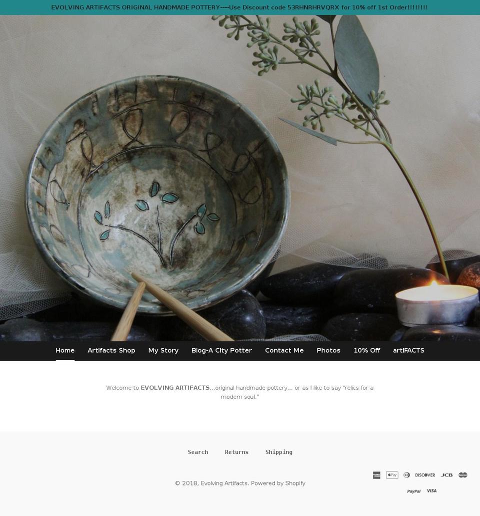 evolvingartifacts.com — Shopify storefront screenshot