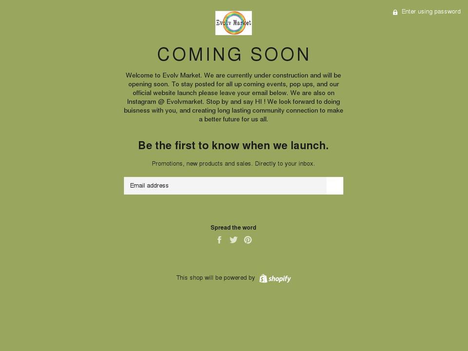 evolvmarket.myshopify.com shopify website screenshot