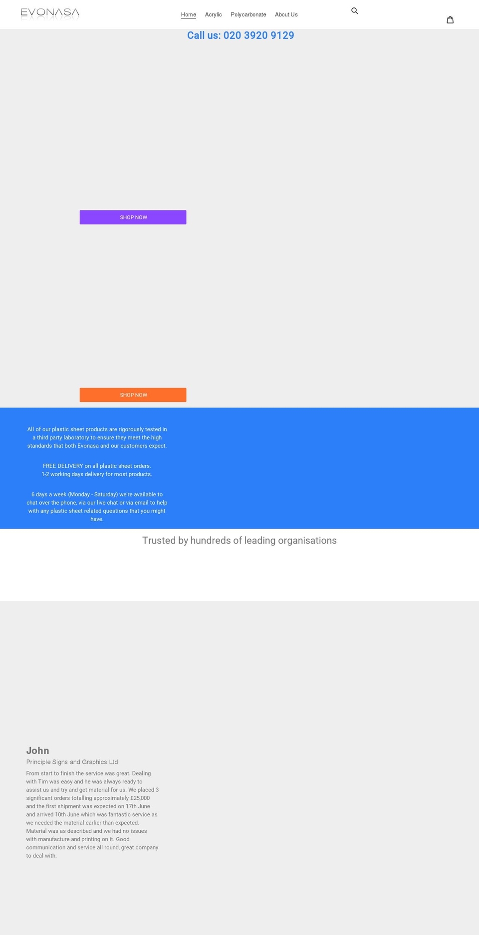 evonasa.com shopify website screenshot